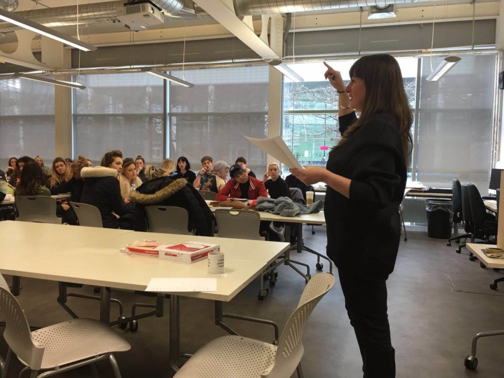 Katherine Wildman lecturing at Northumbria University